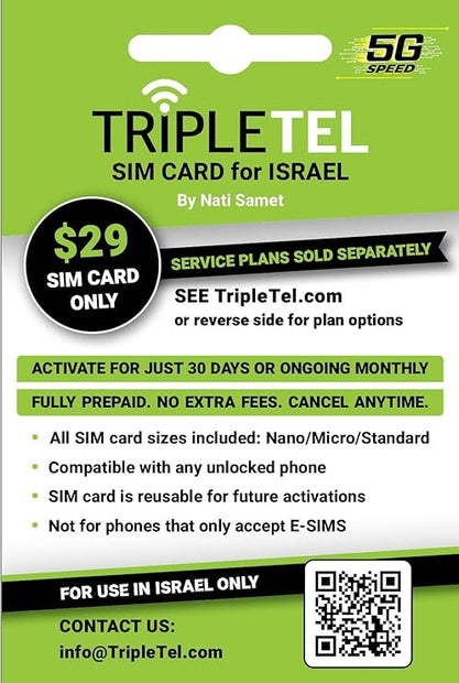 TripleTel SIM Card for Israel