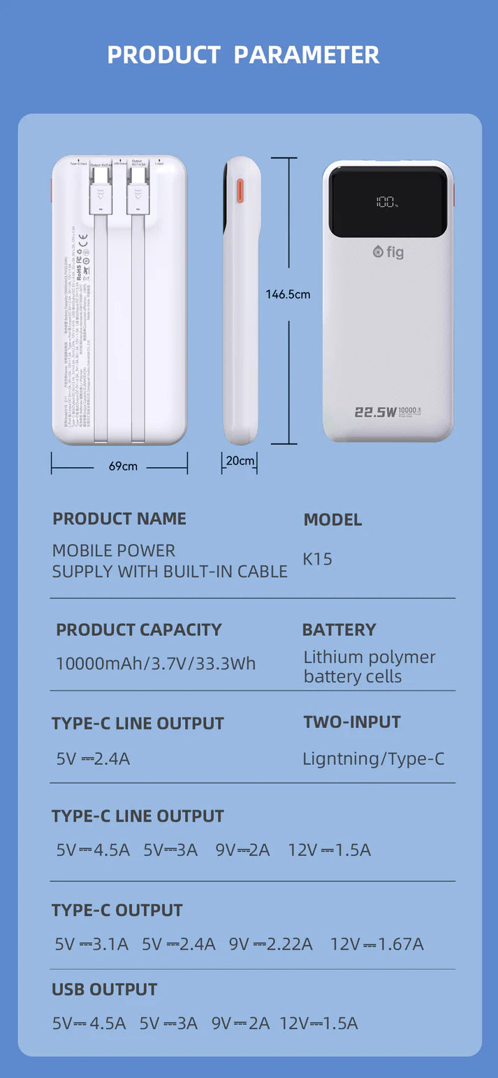 Fig Power Bank 10,000mAh