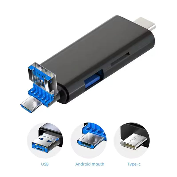 5 In 1 USB 3.0 Type C USB Micro USB SD TF Memory Card Reader