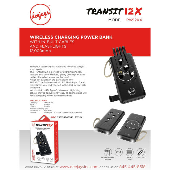 Deejays Power Bank 12,000mAh